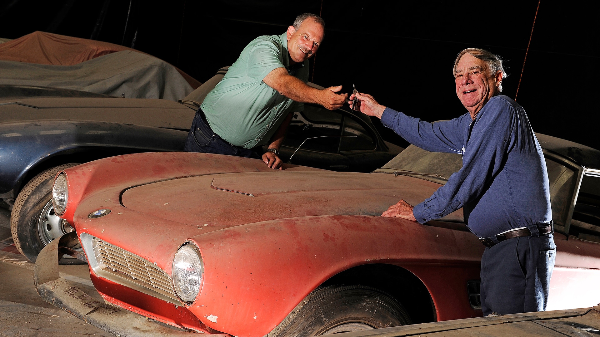 Elvis BMW 507 boot before restoration