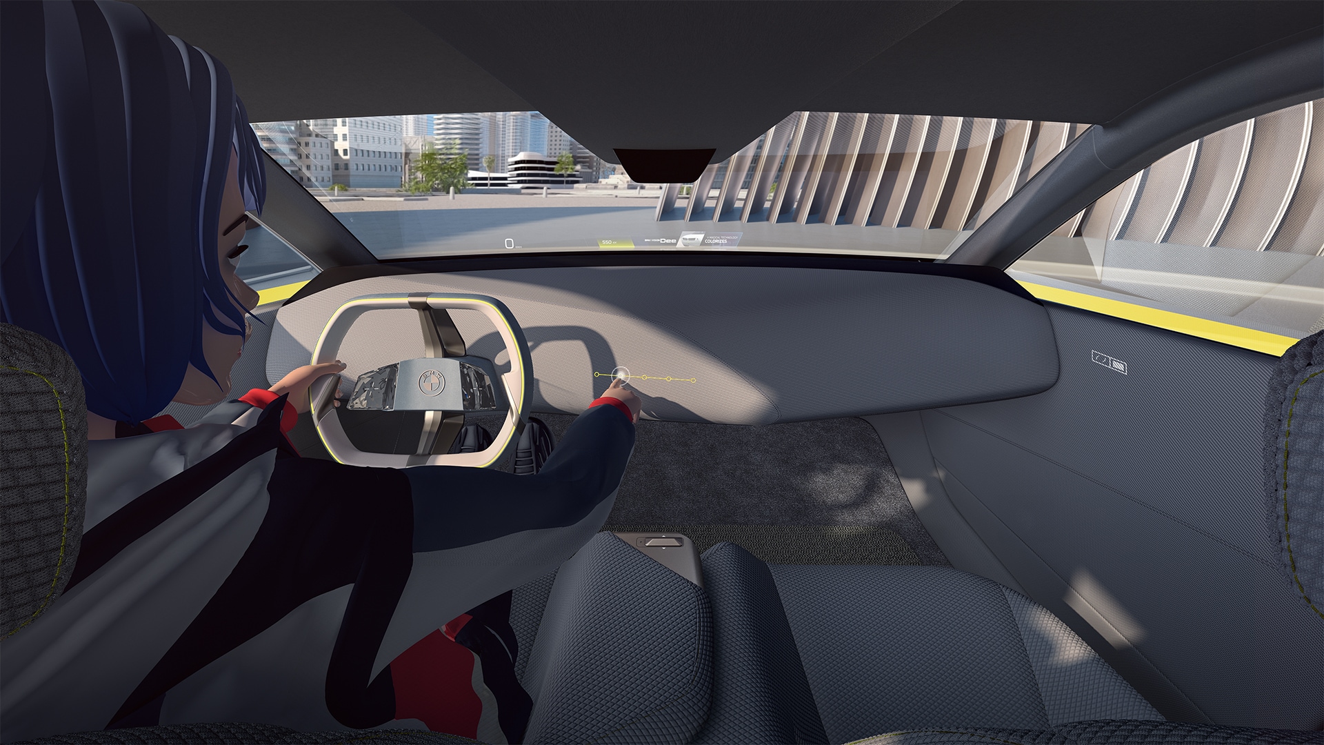 The BMW Reality Slider in action: Dee allows you to jumpt through four different layers of reality, from ours to the fully immersive Virtual World experience.