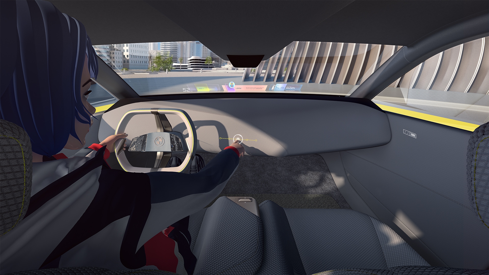 The BMW Reality Slider in action: Dee allows you to jumpt through four different layers of reality, from ours to the fully immersive Virtual World experience.